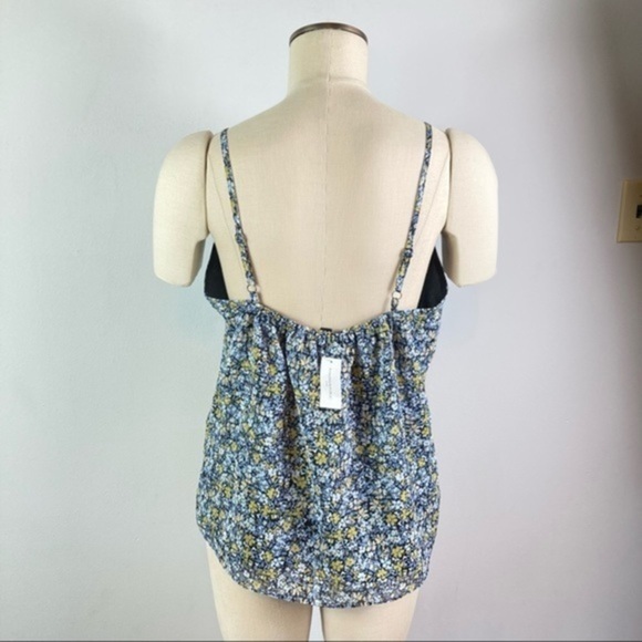 NWT Banana Republic Ditsy Floral Blue Spaghetti Strap Tank Top Size medium - Picture 6 of 11